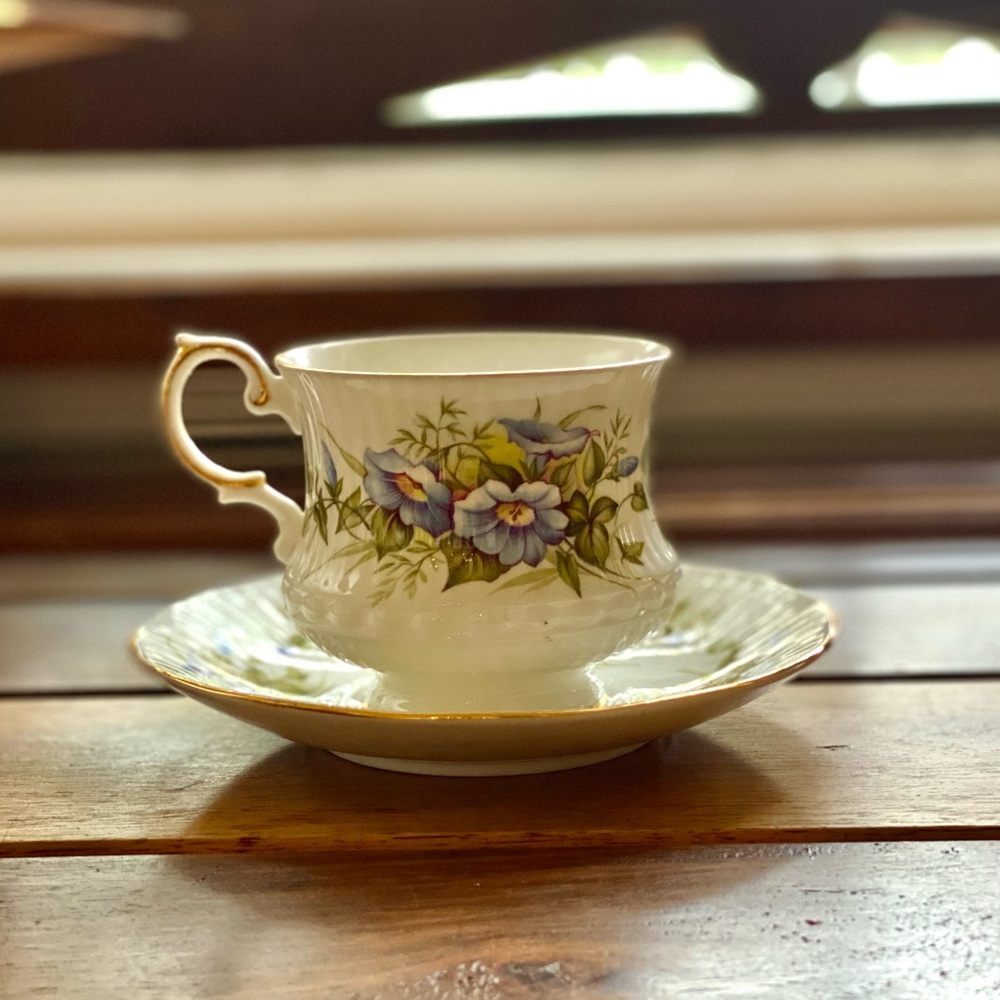 Queens fine bone china teacup & saucer